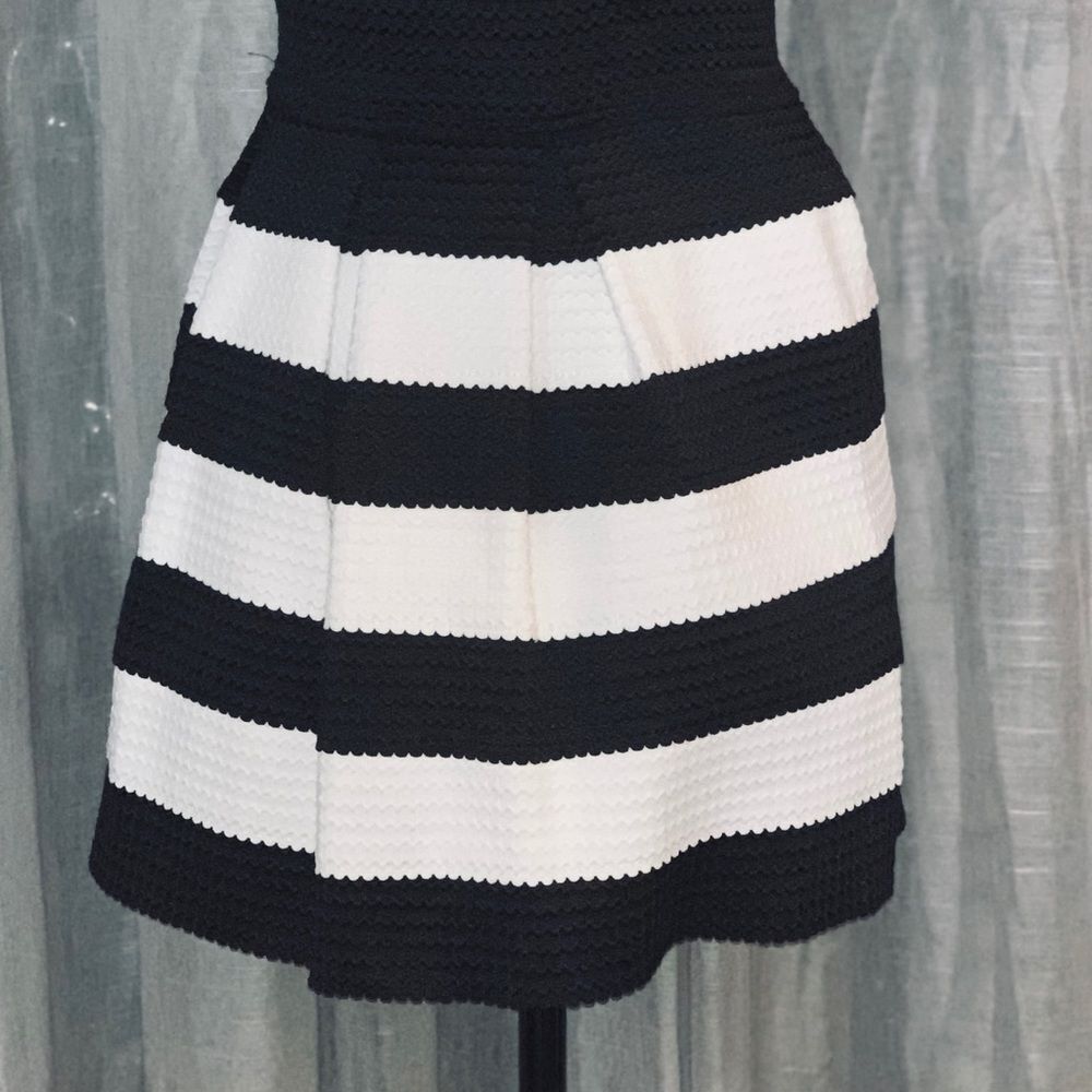 Pleasure Doing Business Black & White Stripe Skirt
